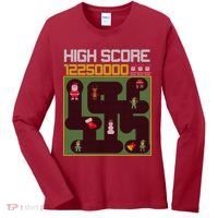 High Score 8-Bit Santa Game Ugly Christmas Women's Long Sleeve Shirt thumb 0