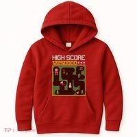 High Score 8-Bit Santa Game Ugly Christmas Kids Hoodie thumb 0