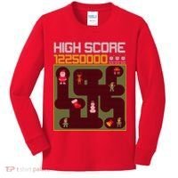 High Score 8-Bit Santa Game Ugly Christmas Kids Long Sleeve Shirt thumb 0