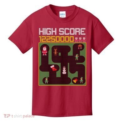 High Score 8-Bit Santa Game Ugly Christmas Kids T-Shirt