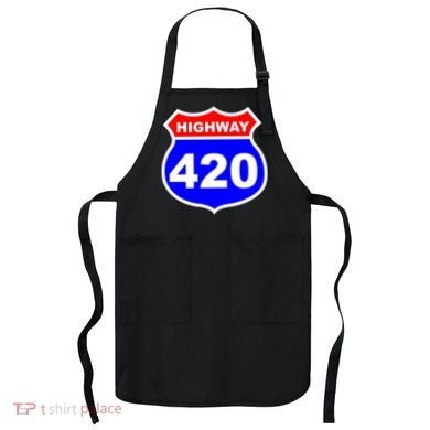Highway 420 Sign Weed Apron