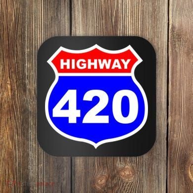 Highway 420 Sign Weed Coaster