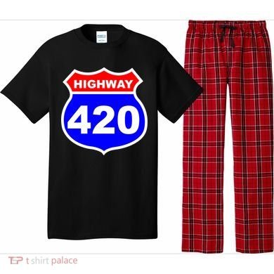 Highway 420 Sign Weed Pajama Set