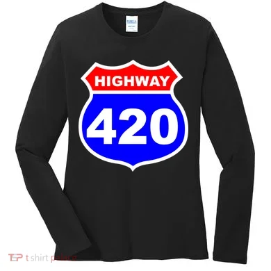 Highway 420 Sign Weed Women's Long Sleeve Shirt