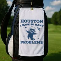 Houston I Have So Many Problems Vintage Golf Towel thumb 2