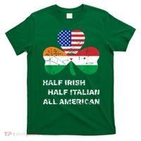 Half Irish Half Italian All American Flag Shamrock Heritage T-Shirt thumb 0
