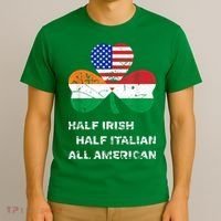 Half Irish Half Italian All American Flag Shamrock Heritage T-Shirt thumb 3