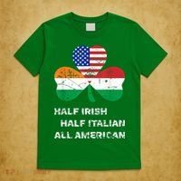 Half Irish Half Italian All American Flag Shamrock Heritage T-Shirt thumb 5