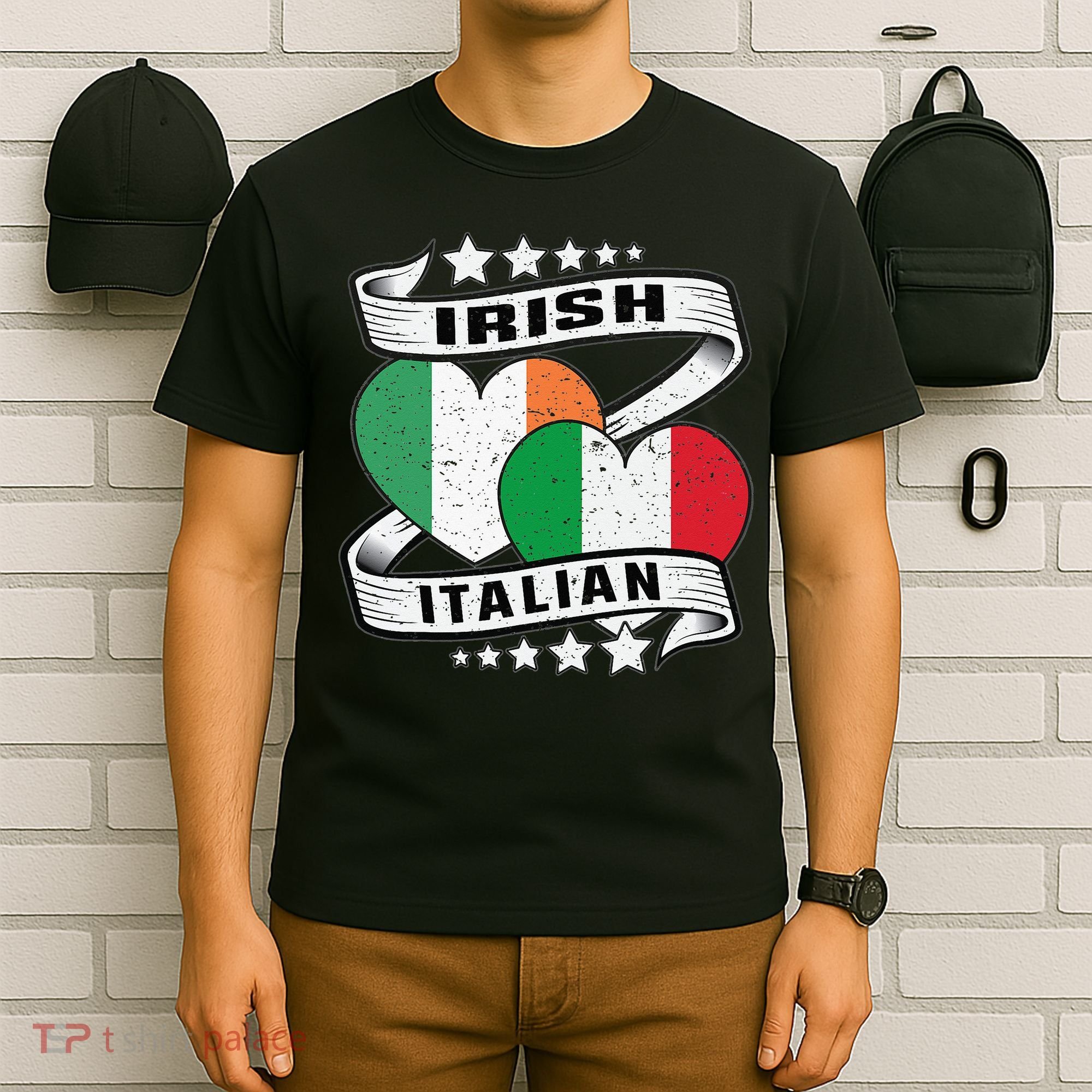 Half Irish Half Italian Irish Italian Flag T-Shirt