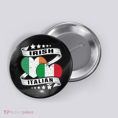 Half Irish Half Italian Irish Italian Flag Button