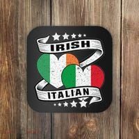 Half Irish Half Italian Irish Italian Flag Coaster thumb 0