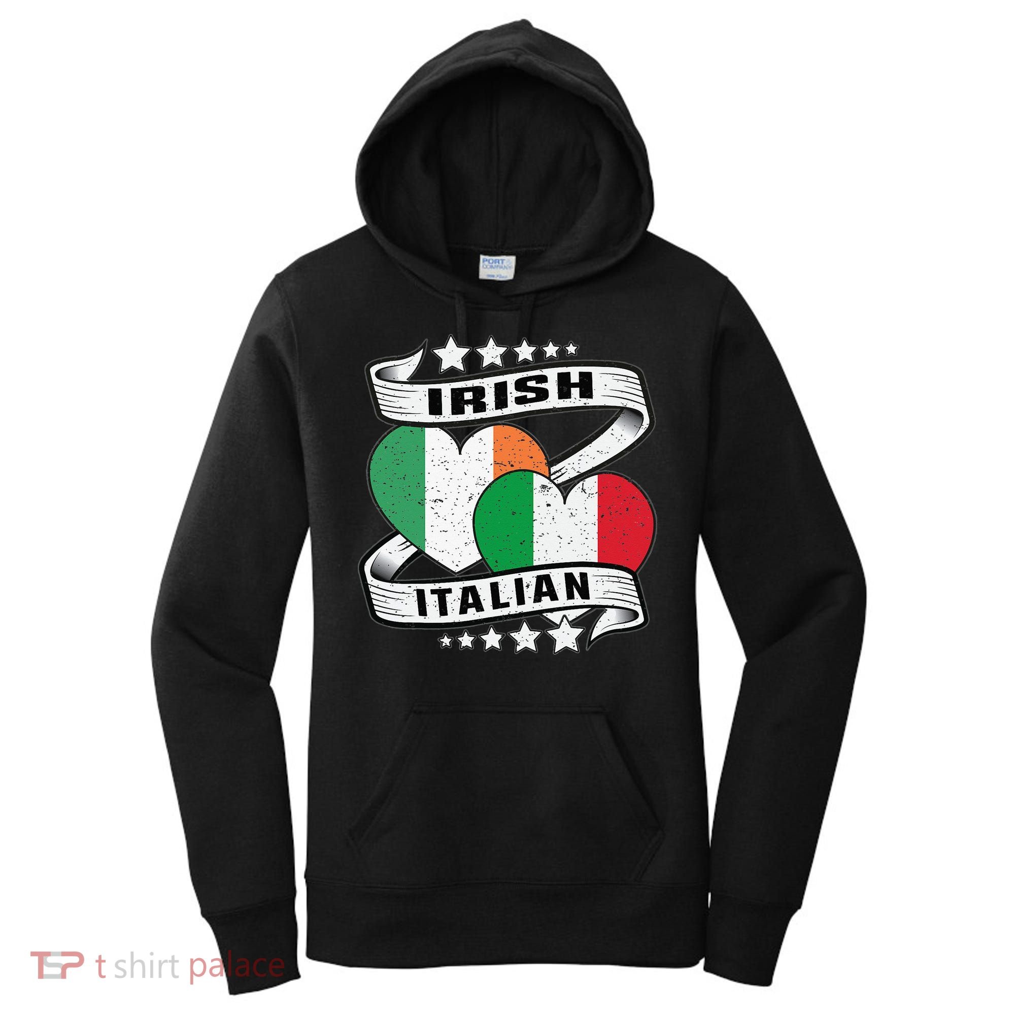 Half Irish Half Italian Irish Italian Flag Women's Hoodie