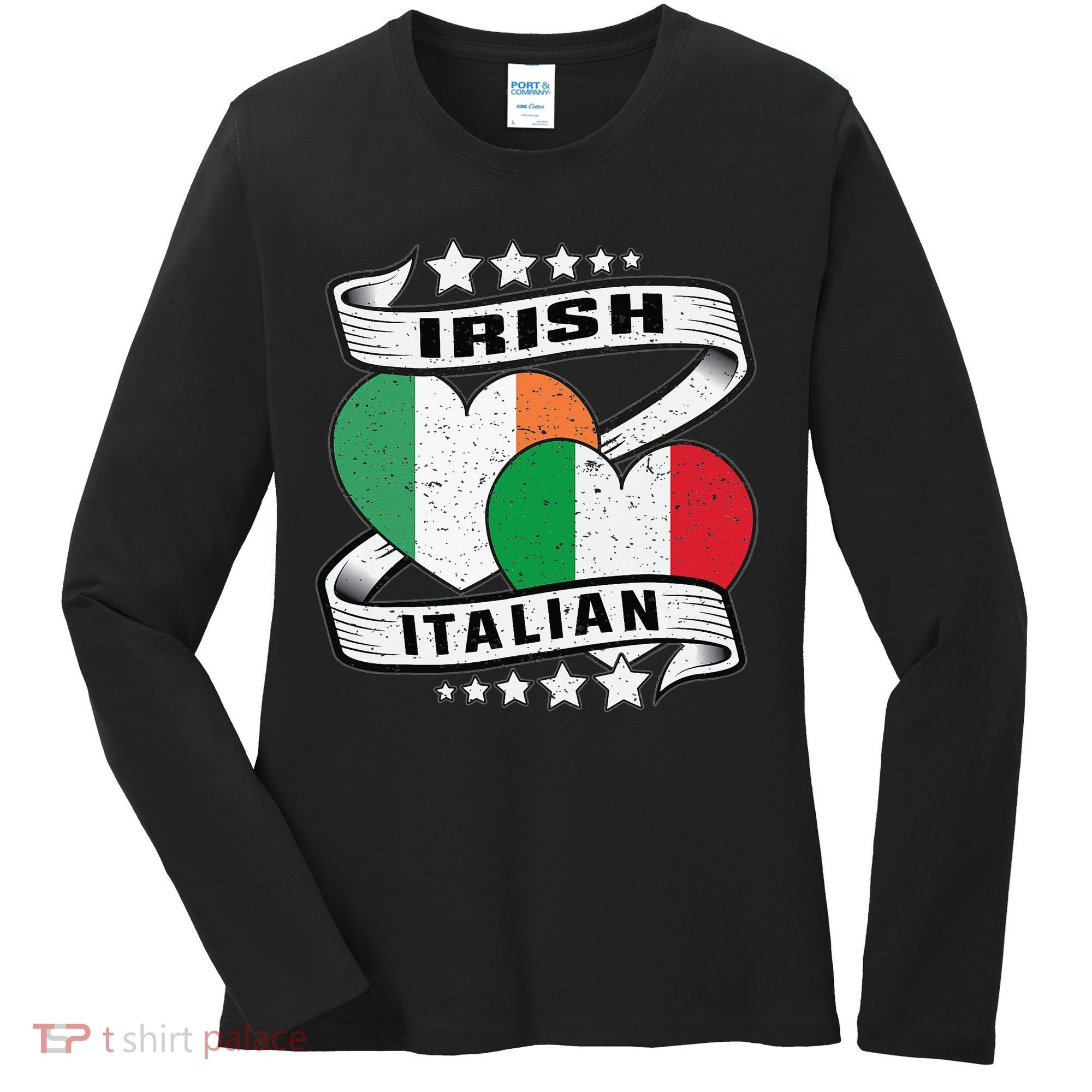 Half Irish Half Italian Irish Italian Flag Women's Long Sleeve Shirt