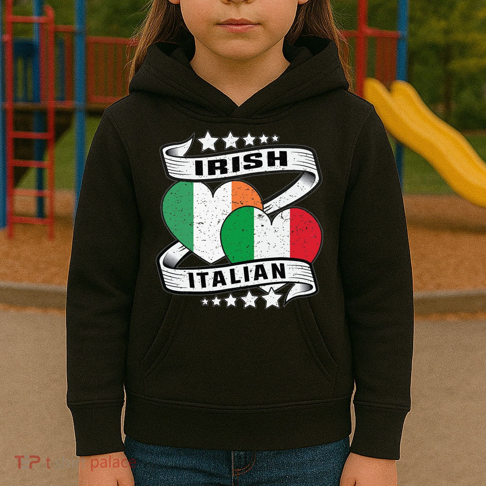 Half Irish Half Italian Irish Italian Flag Kids Hoodie