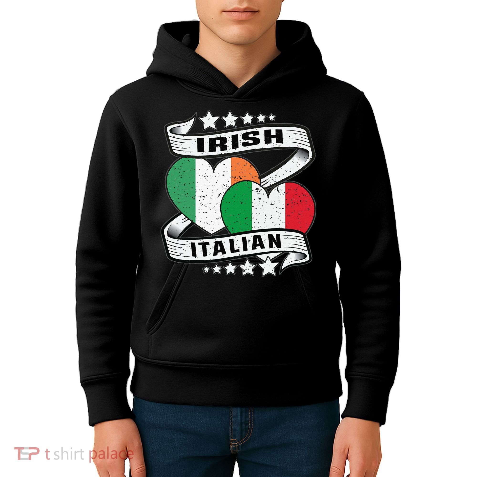 Half Irish Half Italian Irish Italian Flag Kids Hoodie