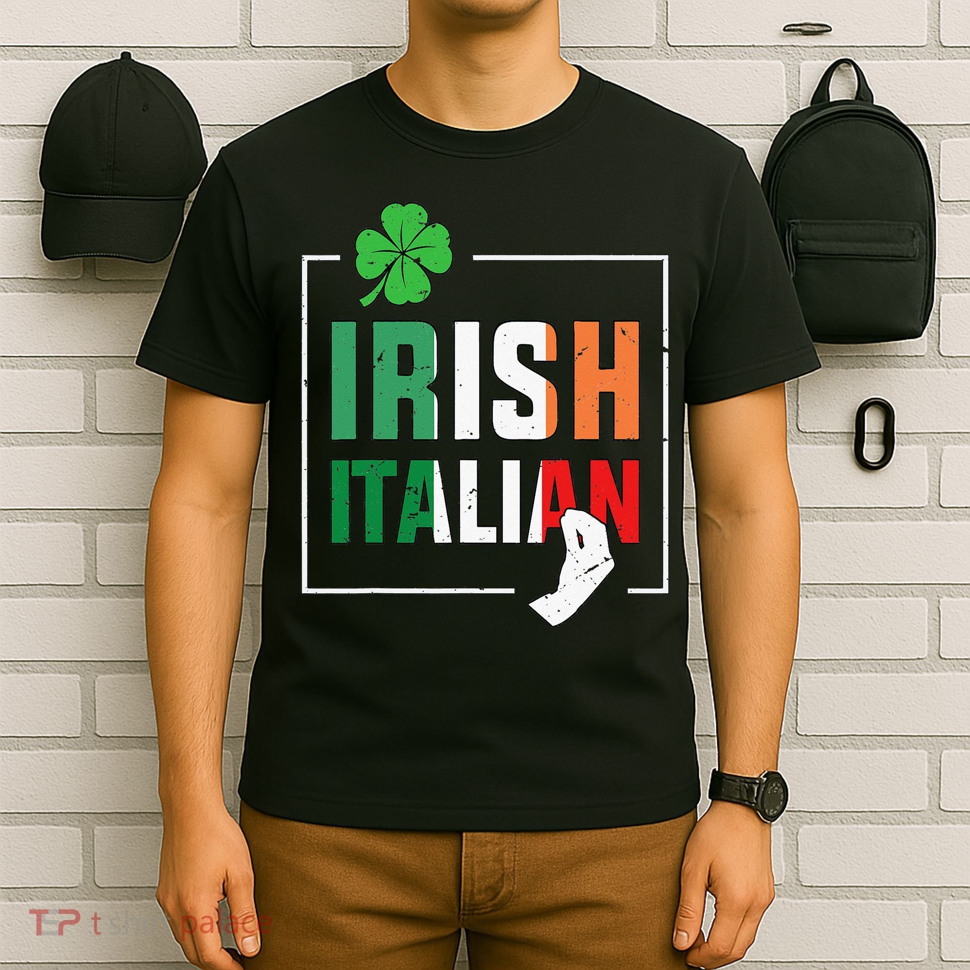 Half Irish Half Italian Irish Italian Flag T-Shirt