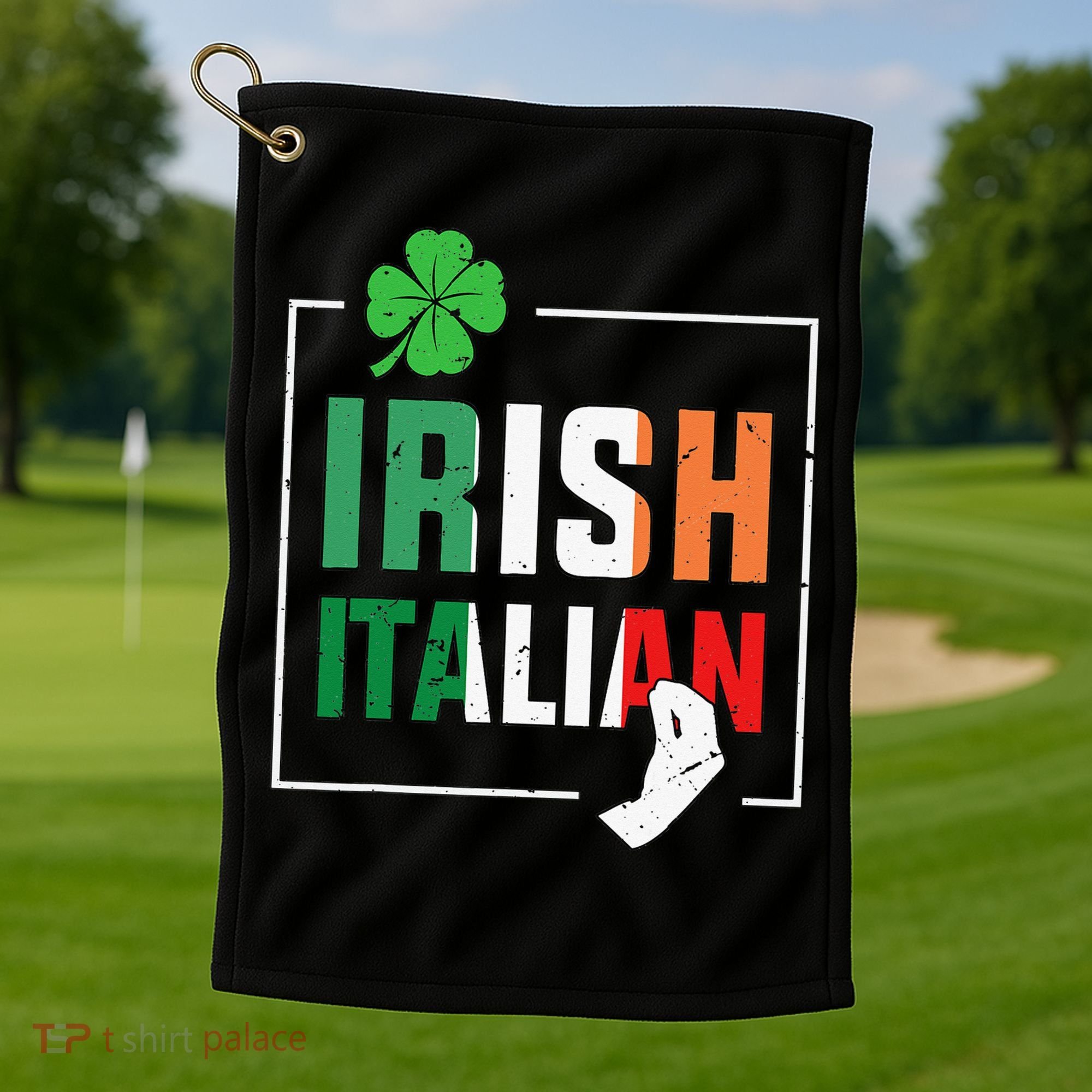 Half Irish Half Italian Irish Italian Flag Golf Towel