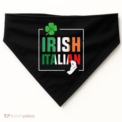 Half Irish Half Italian Irish Italian Flag USA-Made Doggie Bandana