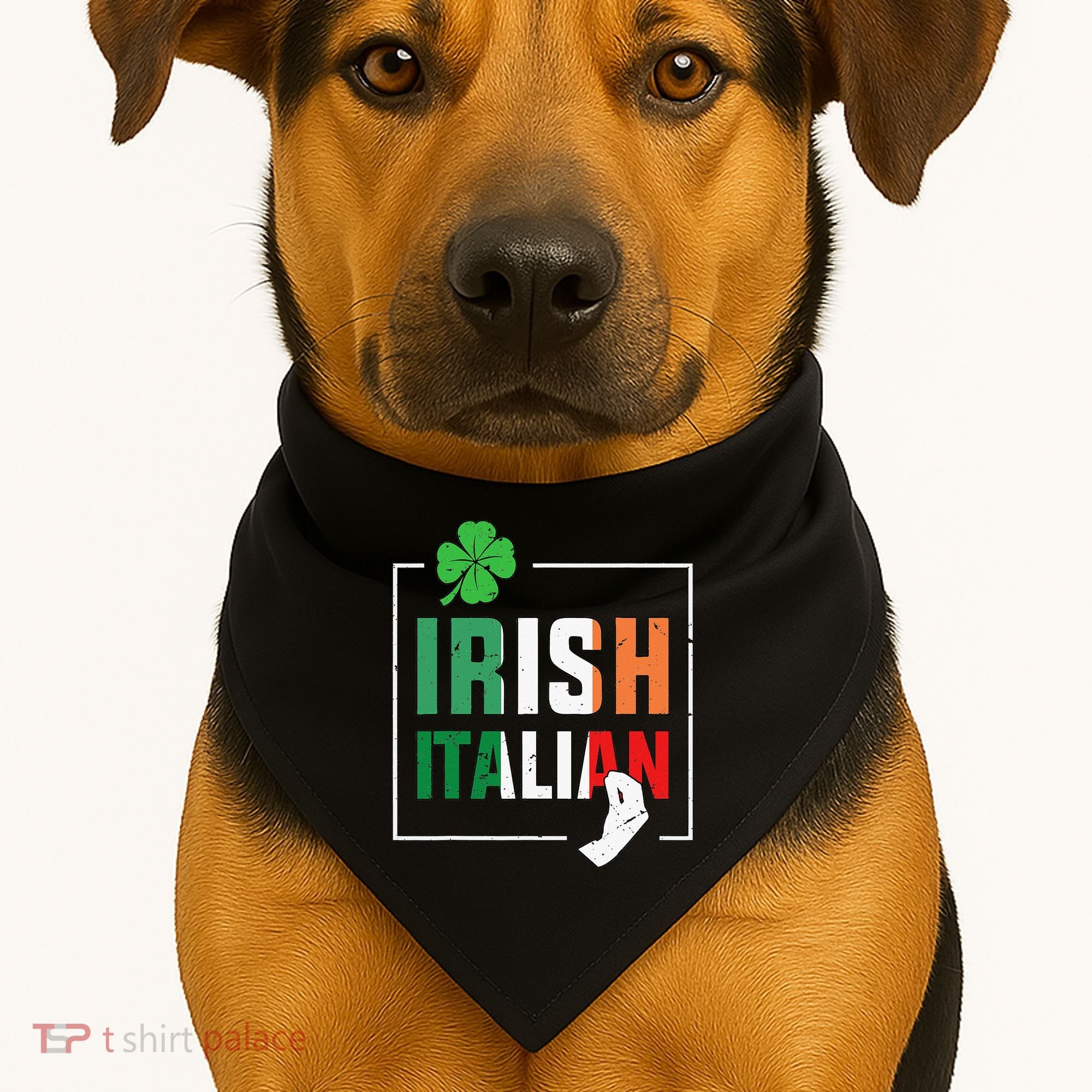 Half Irish Half Italian Irish Italian Flag USA-Made Doggie Bandana