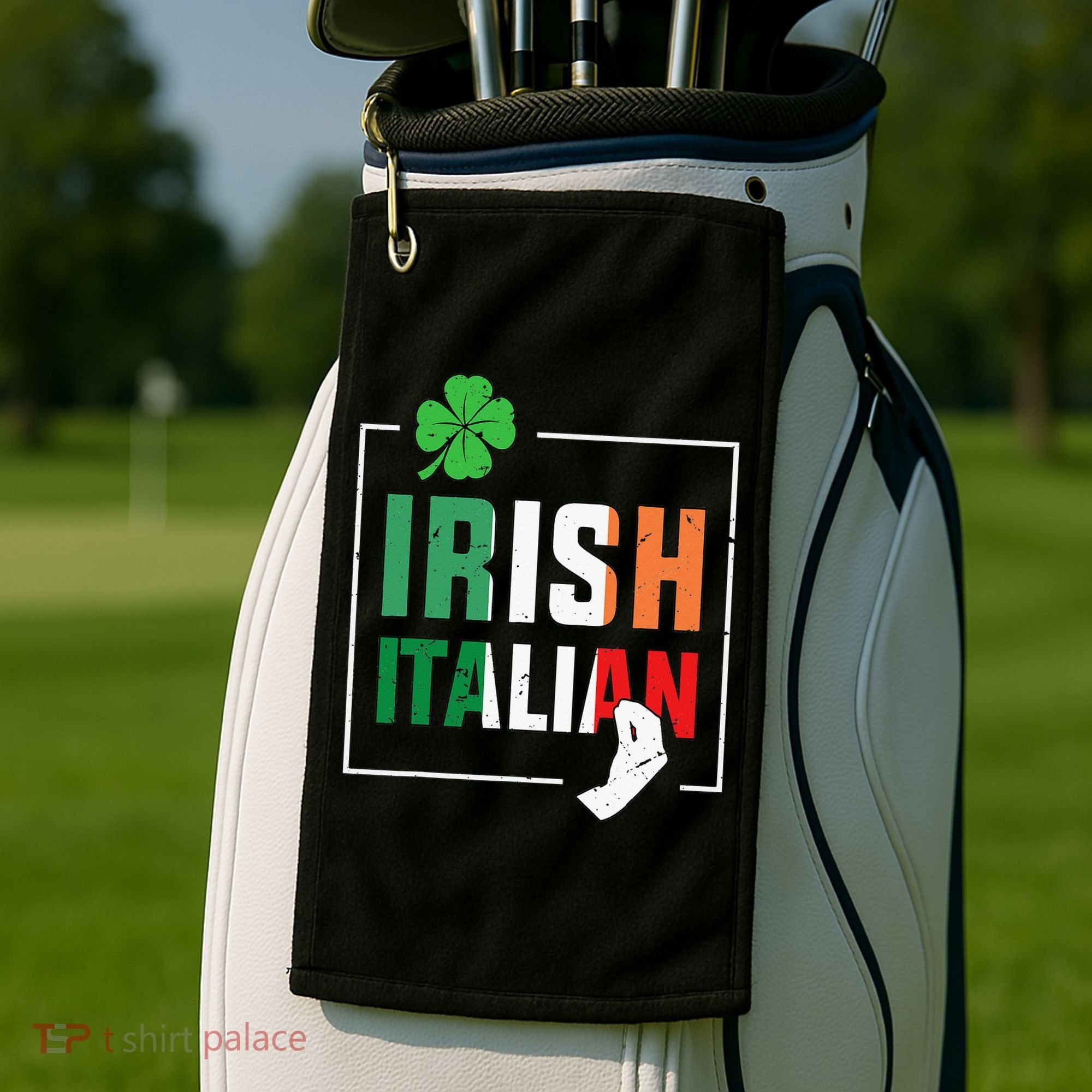 Half Irish Half Italian Irish Italian Flag Golf Towel