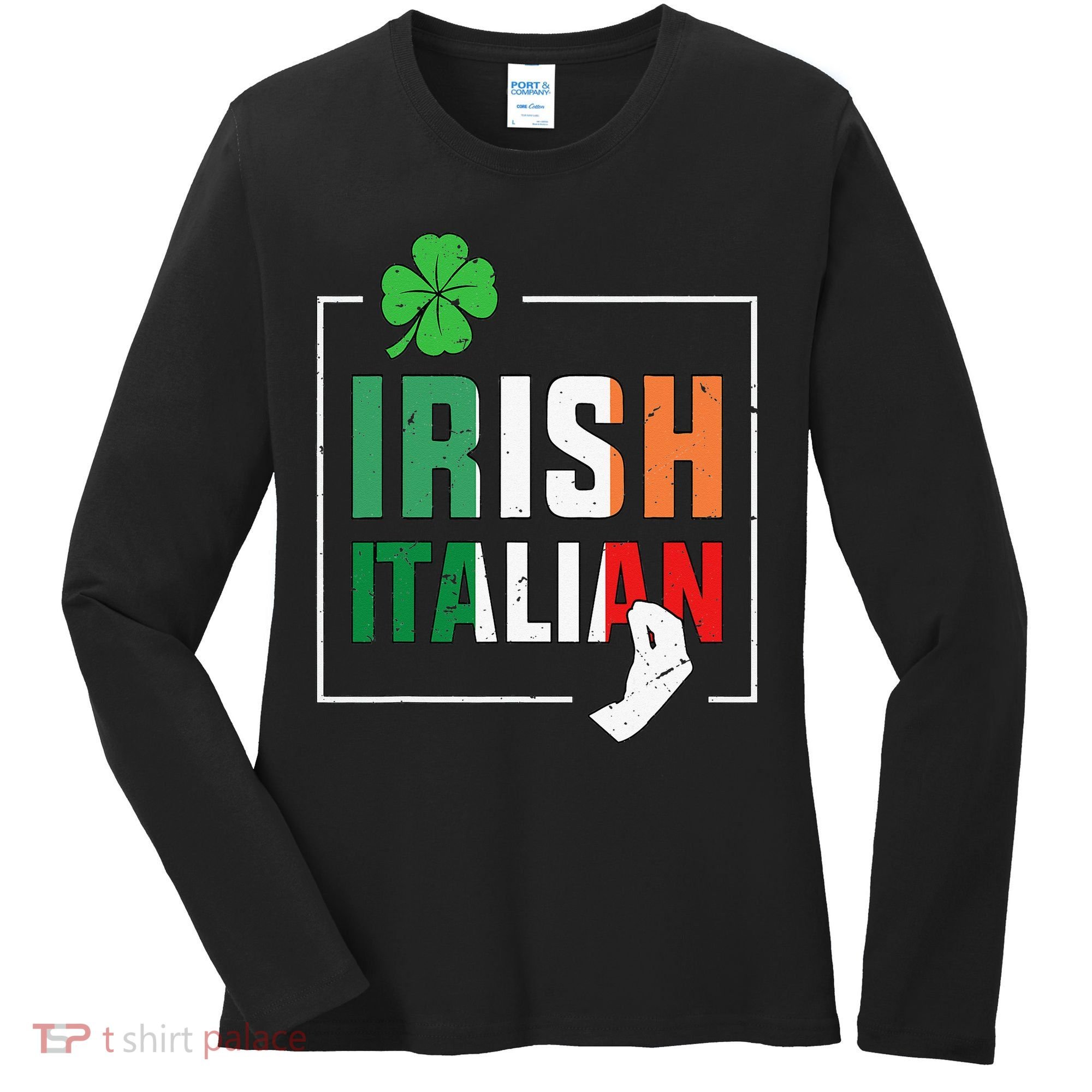 Half Irish Half Italian Irish Italian Flag Women's Long Sleeve Shirt
