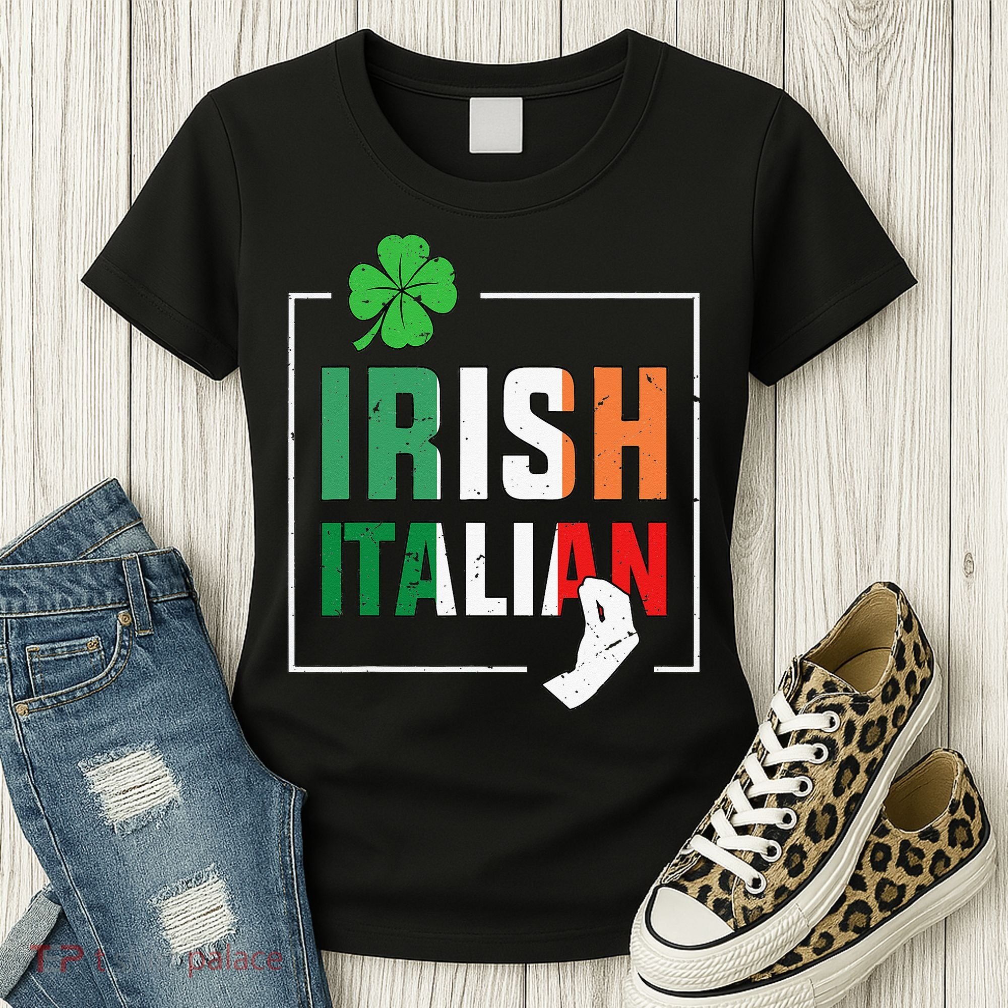 Half Irish Half Italian Irish Italian Flag Women's T-Shirt