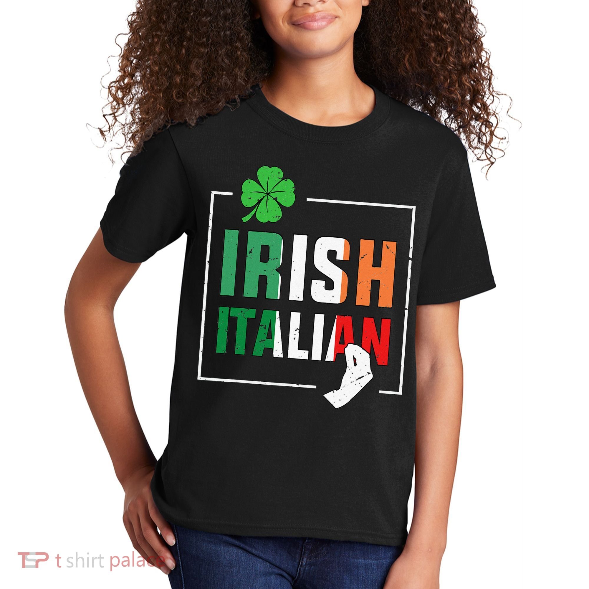 Half Irish Half Italian Irish Italian Flag Kids T-Shirt