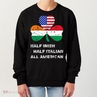 Half Irish Half Italian All American Flag Shamrock Women's Sweatshirt thumb 0