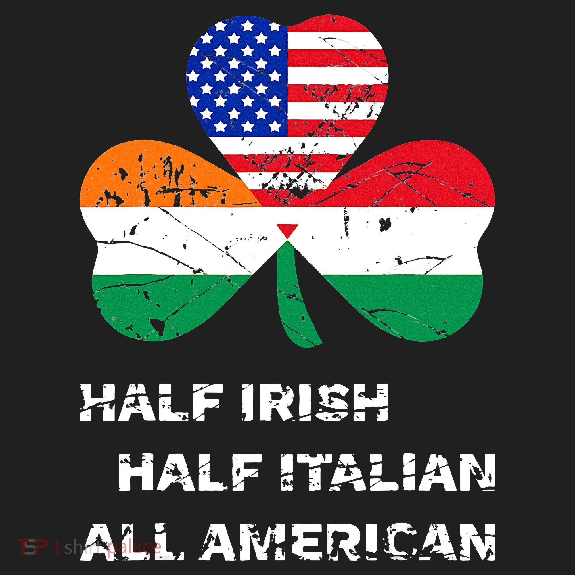 Half Irish Half Italian All American Flag Shamrock Women's Sweatshirt