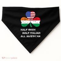 Half Irish Half Italian All American Flag Shamrock USA-Made Doggie Bandana thumb 0