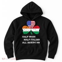 Half Irish Half Italian All American Flag Shamrock Hoodie thumb 0