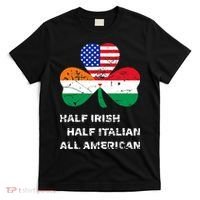 Half Irish Half Italian All American Flag Shamrock T-Shirt thumb 0