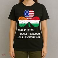 Half Irish Half Italian All American Flag Shamrock T-Shirt thumb 4