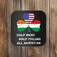 Half Irish Half Italian All American Flag Shamrock Coaster thumb 0