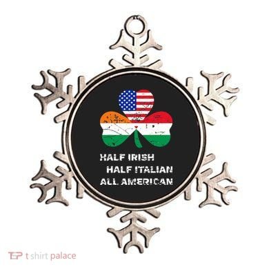 Half Irish Half Italian All American Flag Shamrock Ornament