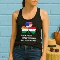Half Irish Half Italian All American Flag Shamrock Women's Tank Top thumb 2