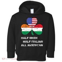 Half Irish Half Italian All American Flag Shamrock Toddler Hoodie thumb 0
