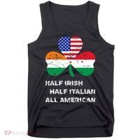Half Irish Half Italian All American Flag Shamrock Tank Top thumb 0