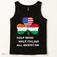 Half Irish Half Italian All American Flag Shamrock Tank Top thumb 2