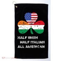 Half Irish Half Italian All American Flag Shamrock Golf Towel thumb 0