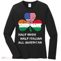Half Irish Half Italian All American Flag Shamrock Women's Long Sleeve Shirt thumb 0