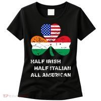 Half Irish Half Italian All American Flag Shamrock Women's T-Shirt thumb 0