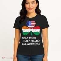 Half Irish Half Italian All American Flag Shamrock Women's T-Shirt thumb 4