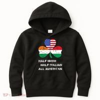 Half Irish Half Italian All American Flag Shamrock Kids Hoodie thumb 0