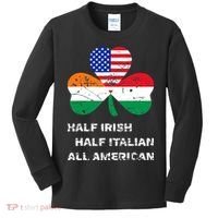 Half Irish Half Italian All American Flag Shamrock Kids Long Sleeve Shirt thumb 0