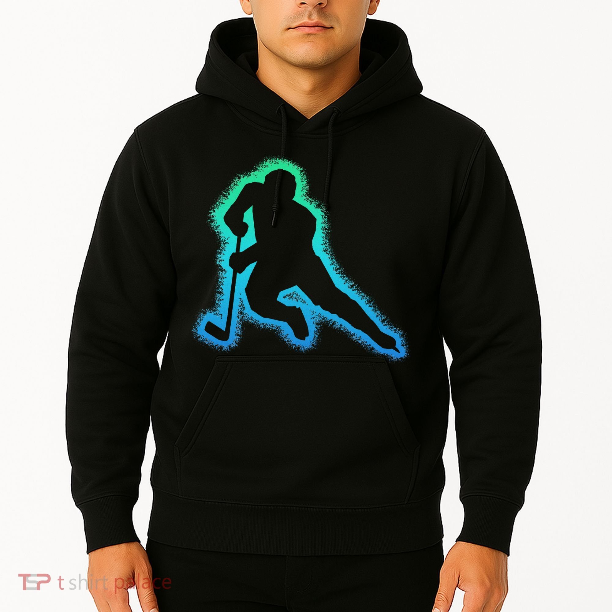 Hockey Ice Hockey, Black Hoodie