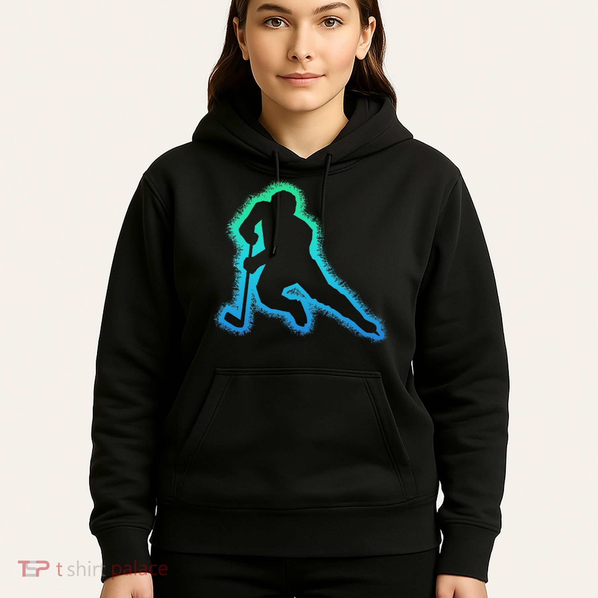 Hockey Ice Hockey, Black Hoodie