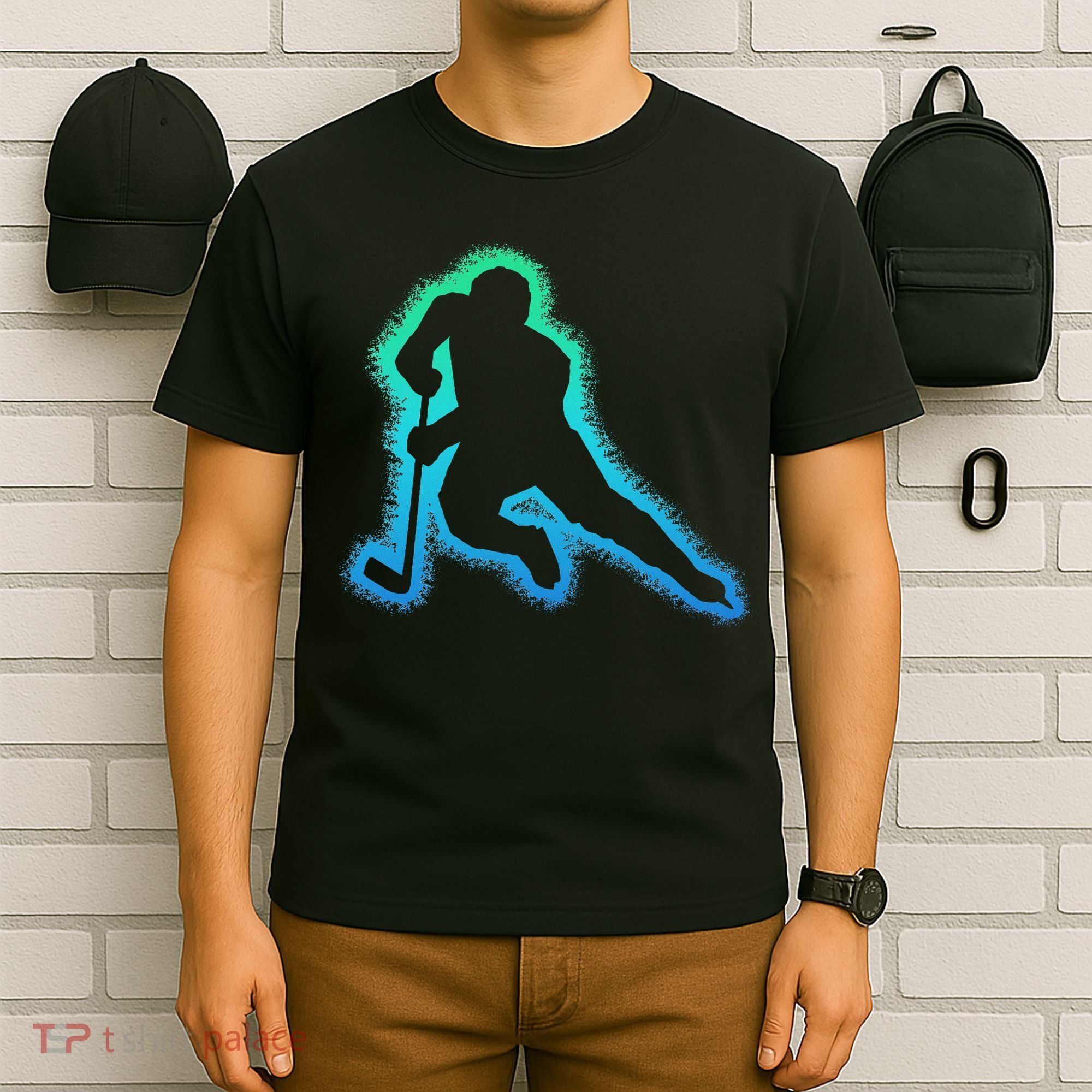 Hockey Ice Hockey, Black T-Shirt