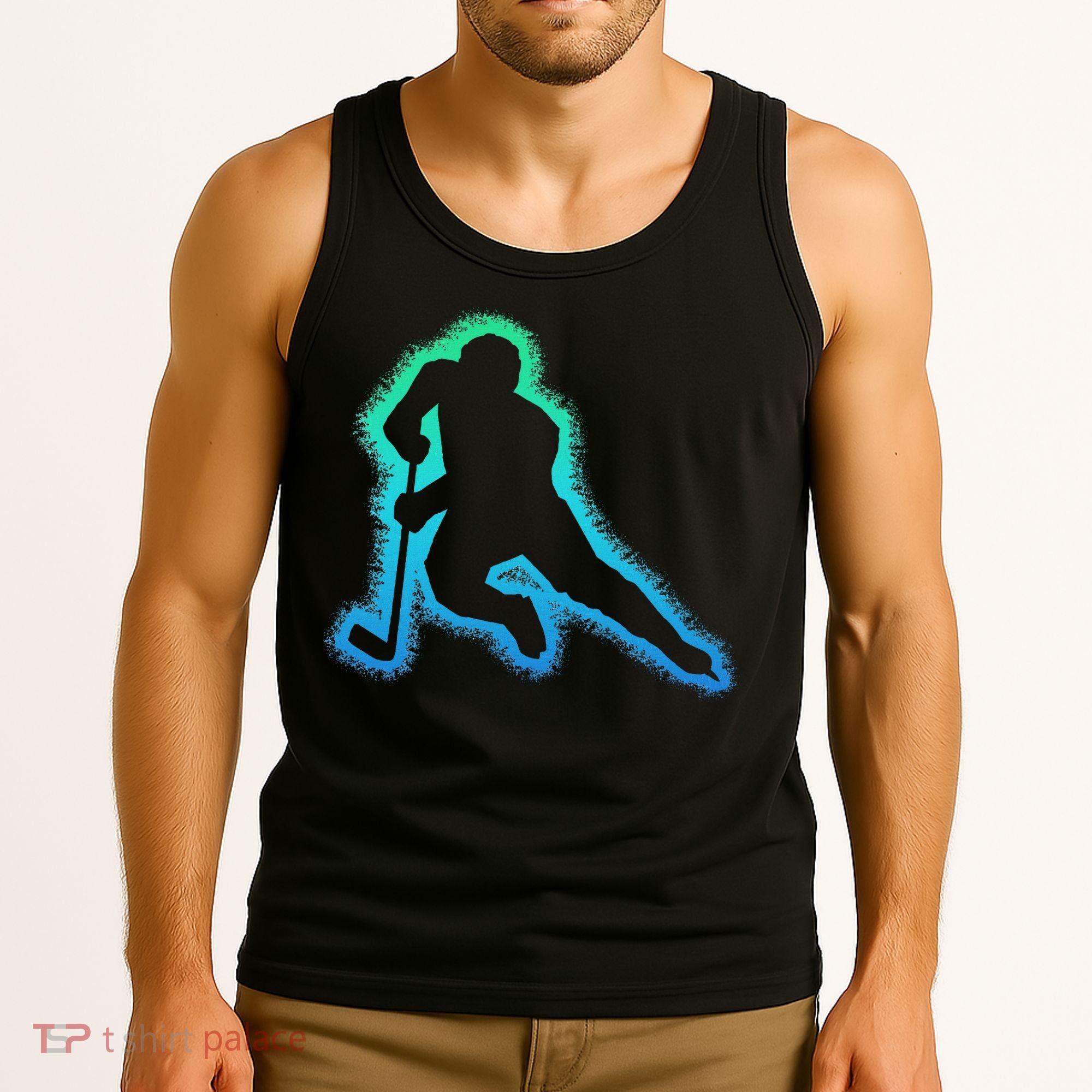 Hockey Ice Hockey, Black Tank Top