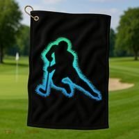 Hockey Ice Hockey, Black Golf Towel thumb 1
